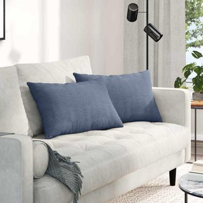 VidaXL Sofa kussens 2 stuks blauw 60 x 40 cm cordstof