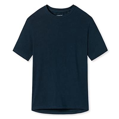 Dames pyjamashirt korte mouw - Mix & Relax - Los wijd katoenen pyjama shirt donkerblauw