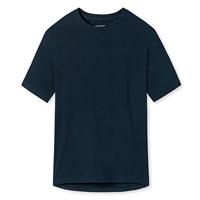 Dames pyjamashirt korte mouw - Mix & Relax - Los wijd katoenen pyjama shirt donkerblauw - thumbnail