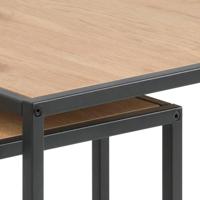 Set van 2 bijzettafels Jaxx - eiken/zwart - Leen Bakker - thumbnail