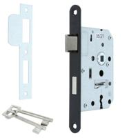 DX Dag & nachtslot incl. 2 sleutels met zwarte voorplaat - thumbnail