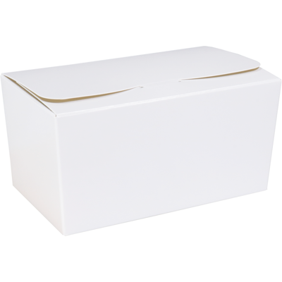 Ballotin | karton + PP | 500gr | 132x76x70mm | wit/goud | 150 stuks