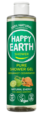 Happy Earth Pure Shower Gel Bergamot Cedarwood