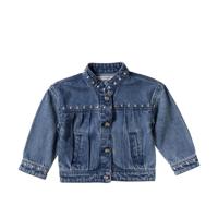 Your wishes winter jas meisjes - blauw - denim, bloem - thumbnail