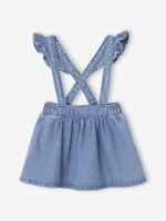 Denim rok met bretels stone - thumbnail