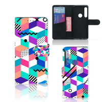 Motorola One Action | Book Case | Blokken Kleurrijk - thumbnail