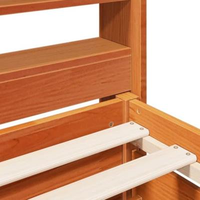 Bedframe zonder matras massief grenenhout wasbruin 150x200 cm