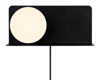 Zwarte wandplank met verlichting opaalglas Nordlux Lilibeth - thumbnail