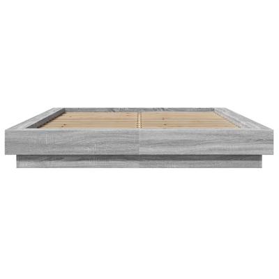 Bedframe bewerkt hout grijs sonoma eikenkleurig 135x190 cm