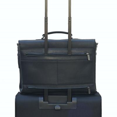 Plevier 15.6 inch leren laptoptas Navigator Morse zwart