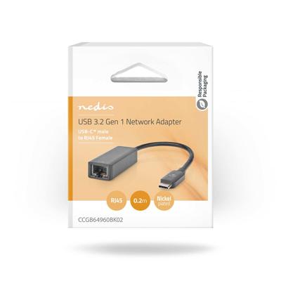 USB-netwerkadapter | USB 3.2 Gen 1 | 2.5 Gbps | USB-C© Male | RJ45 Female | 0.20 m | Rond | Vernik