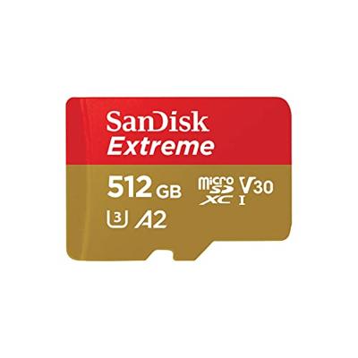 SanDisk SanDisk Extreme - Flash-Speicherkarte (microSDXC-an-SD-Adapter inbegriffen) microSDHC-kaart 512 GB Class 10 UHS-I Schokbestendig, Waterdicht