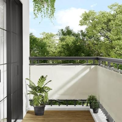 VidaXL Balkonscherm 75x800 cm 100% oxford polyester crèmekleurig
