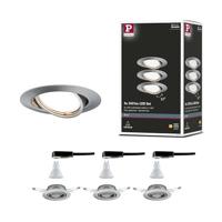 Paulmann 93420 Base Inbouwlamp Set van 3 stuks LED GU10 15 W RVS (geborsteld) - thumbnail