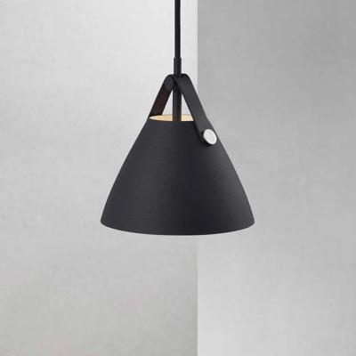 Hanglamp zwart metaal en leer &apos;Strap 16&apos; GU10 DFTP 16 cm