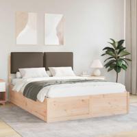 Bedframe met Gevoerd Hoofdgedeelte Taupe 160 x 200 cm - thumbnail