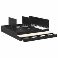 Opbergbedframe Zwart eiken 236.5 x 180 x 31.5 cm Bewerkt hout - thumbnail