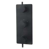 Wiesbaden Caral afbouwdeel inbouwthermostaat 3 weg mat zwart - thumbnail