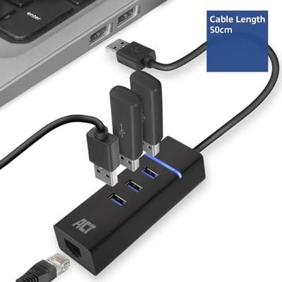 ACT AC6310 3-poorts USB en ethernet - thumbnail