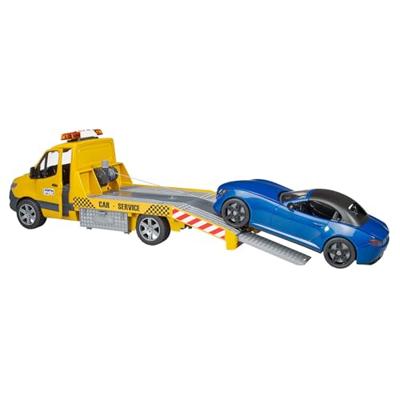 bruder Mercedes Benz Sprinter Auto transport en roadster modelvoertuig - thumbnail