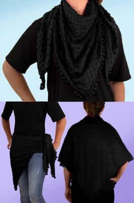 Driehoek sjaal Bubble zwart