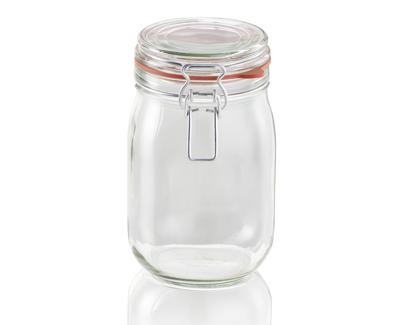Leifheit 3193 Weckpot met Beugelsluiting 1140 ml Glas/RVS