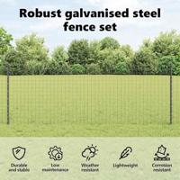 VidaXL Afrasteringspaal 22 pcs grijs 140 cm staal - thumbnail