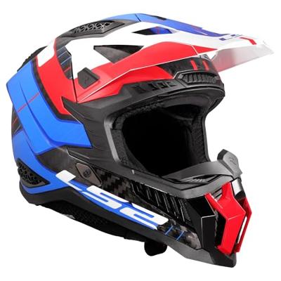 LS2 crosshelm "mx703 x-force galuo", ademend en hypoallergeen. helmet x-force galuo white/red/blue gr. xxl