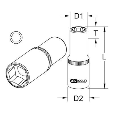 KS Tools 918.1421 9181421 Bitadapter Aandrijving 1/4 (6.3 mm) 25 mm 1 stuk(s)