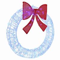 Krans met LED -striplichten Blauw 90 cm Acryl - thumbnail