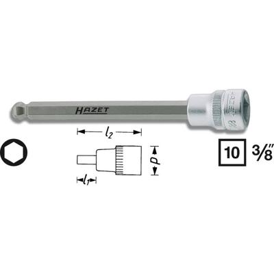 HAZET Dopsleutelbit 8801KK-7 · 3/8 inch (10 mm) vierkant hol · Binnen-zeskant-profiel · SW 7 mm