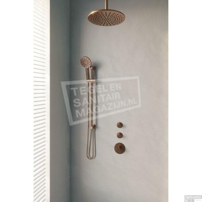 Copper Edition thermostatische inbouw regendouche set met 30 cm douchekop en handdouche