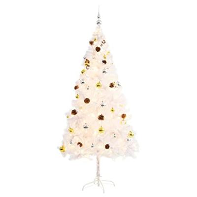 VidaXL Kunstkerstboom met verlichting en kerstballen 180 cm wit