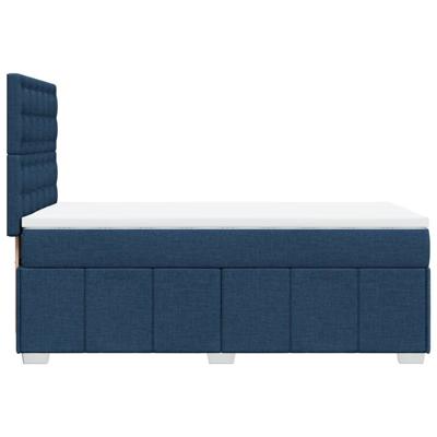 Boxspring met matras stof blauw 90x190 cm