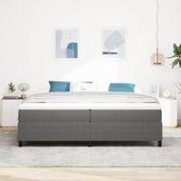 Boxspring bed Lichtgrijs 200 x 200 cm Katoenen stof - thumbnail