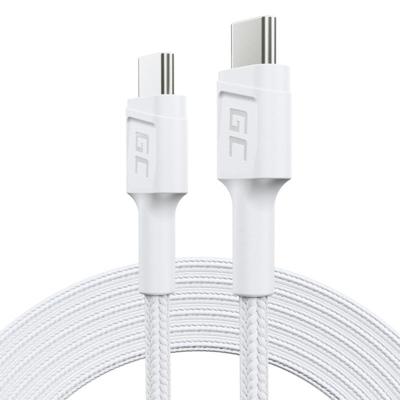 GC PowerStream USB C - type C witte kabel nylon oplaadkabel snellaadkabel 60W Power Delivery | Quick Charge 3.0 | voor Samsung Galaxy S21 S20 Ultra S10 S9 S8+ | Note 20 10