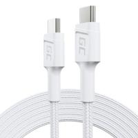 GC PowerStream USB C - type C witte kabel nylon oplaadkabel snellaadkabel 60W Power Delivery | Quick Charge 3.0 | voor Samsung Galaxy S21 S20 Ultra S10 S9 S8+ | Note 20 10 - thumbnail