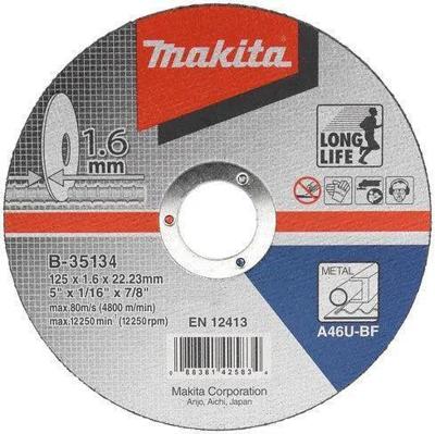 Makita B-35134 Doorslijpschijf 125x22,23x1,6mm staal VE=10