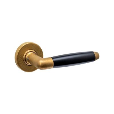 Gatdeel Combinatie op rozet verdekt ø53x10mm PVD messing getrommeld/zwart