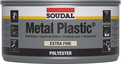 Soudal Metal Plastic Extra Fine | Polyesterplamuur | 2 kg | Wit | 30035 - 103425 Soudal Metal Plastic Extra Fine | Polyesterplamuur | 2 kg | Wit | 30035 - 103425