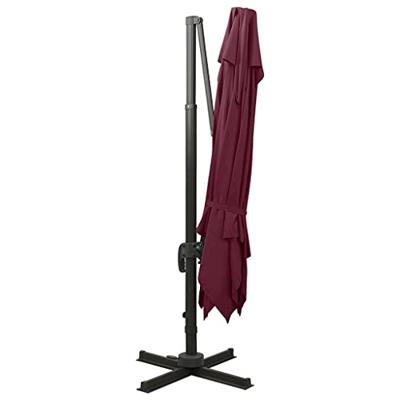 VidaXL Zweefparasol met dubbel dak 300x300 cm bordeauxrood
