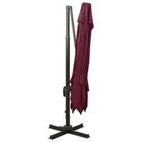 VidaXL Zweefparasol met dubbel dak 300x300 cm bordeauxrood - thumbnail