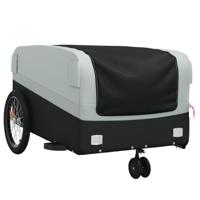 VidaXL Fietstrailer 45 kg ijzer zwart en grijs - thumbnail