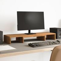 VidaXL Monitorstandaard verstelbaar 80x24x10,5cm hout artisanaal eiken - thumbnail