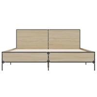 Bedframe bewerkt hout metaal sonoma eikenkleurig 90x190 cm - thumbnail