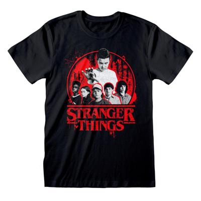 T-Shirt met Korte Mouwen Stranger Things Circle Logo Zwart Unisex - Maat: L
