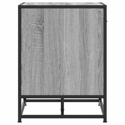 Schoenenbank 60x40x53,5 cm bewerkt hout en metaal grijs sonoma