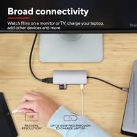 Trust Dalyx 7-in-1 USB-C-adapter USB Hub Grijs - thumbnail