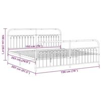 Bedframe met hoofd- en voeteneinde metaal wit 193x203 cm - thumbnail