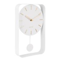 Karlsson wandklok Pendulum Charm met slinger 32,5 cm staal wit - thumbnail